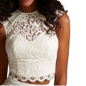 NWT David’s Bridal Lace Tank Separates Bridal Top Soft White Size 4